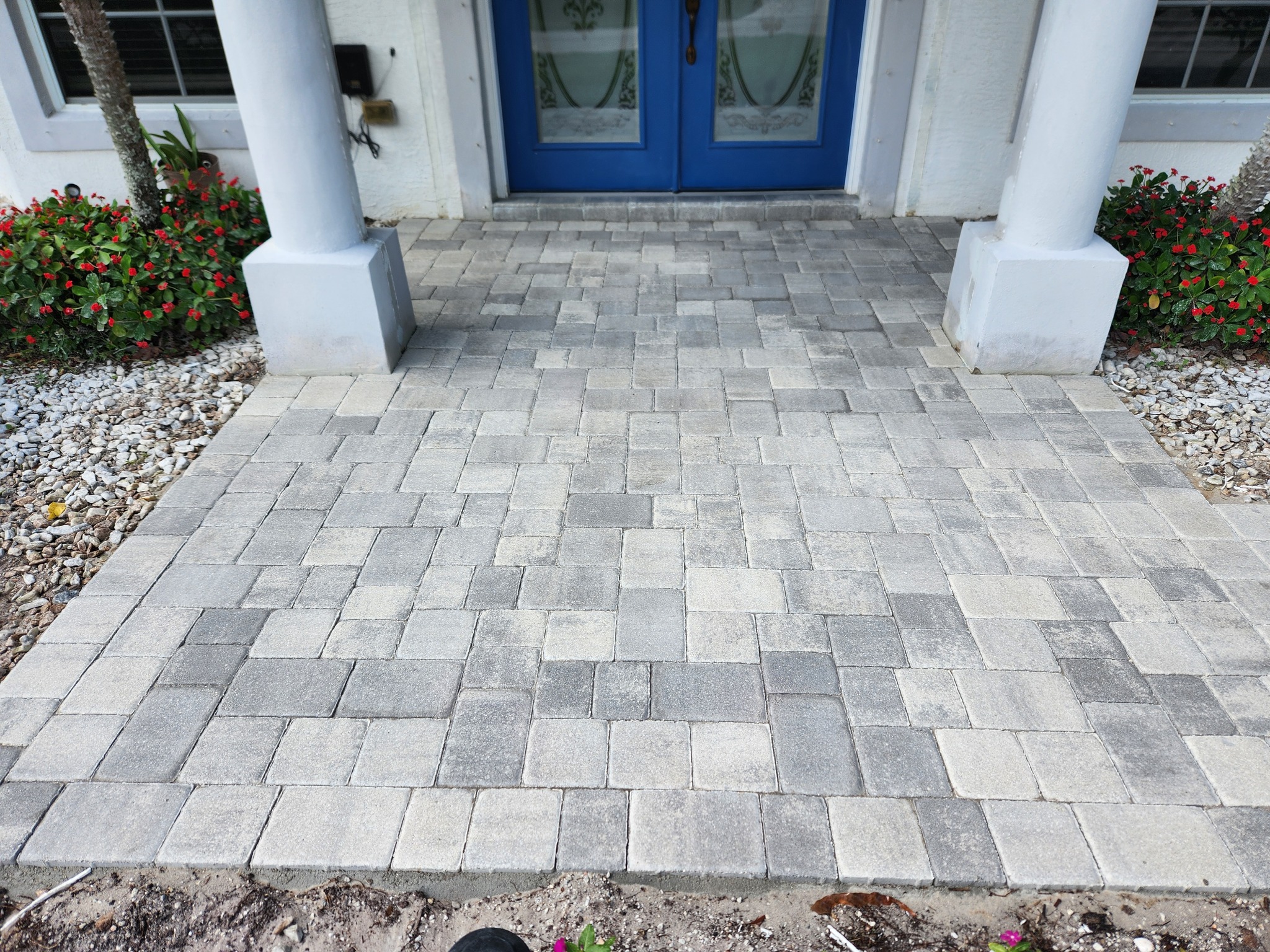 Real paver driveway installation, On Pace Pavers